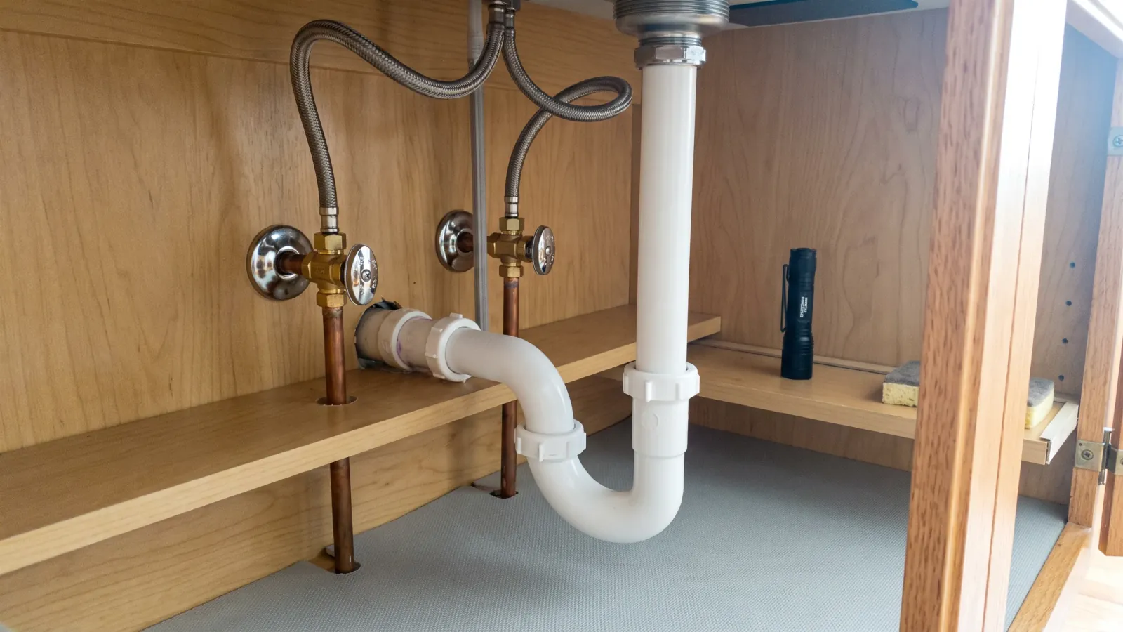 Clean copper supply lines and flowing water after a finished install